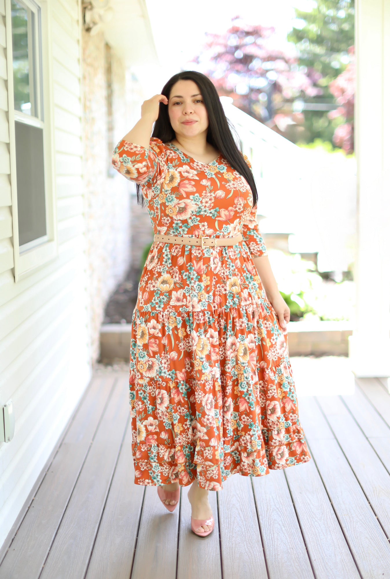 rust flowy maxi dress Sundowner Maxi Dress