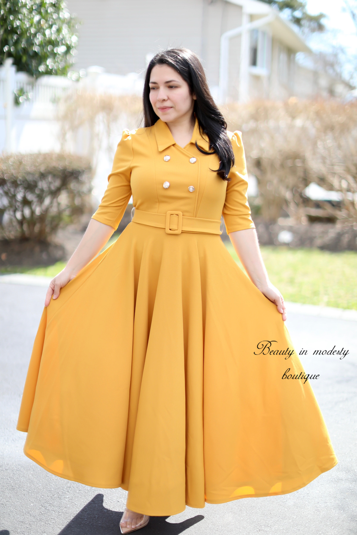 Alma Mustard Maxi Dress