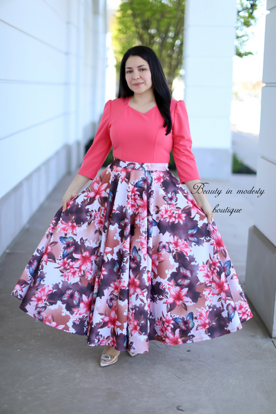 Pink Butterflies Maxi Dress