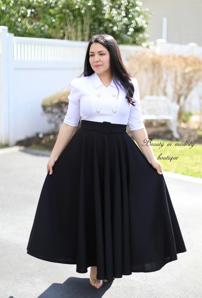 Alma White & Black Maxi Dress
