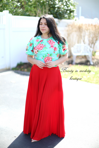 Keny Red Floral Maxi Dress