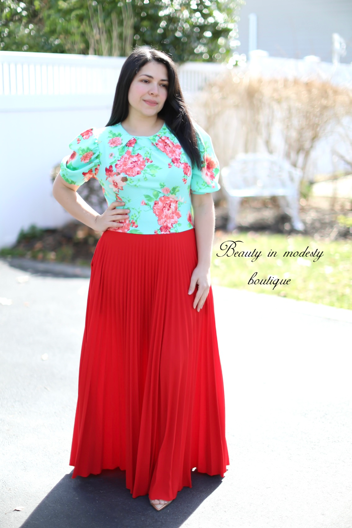 Keny Red Floral Maxi Dress