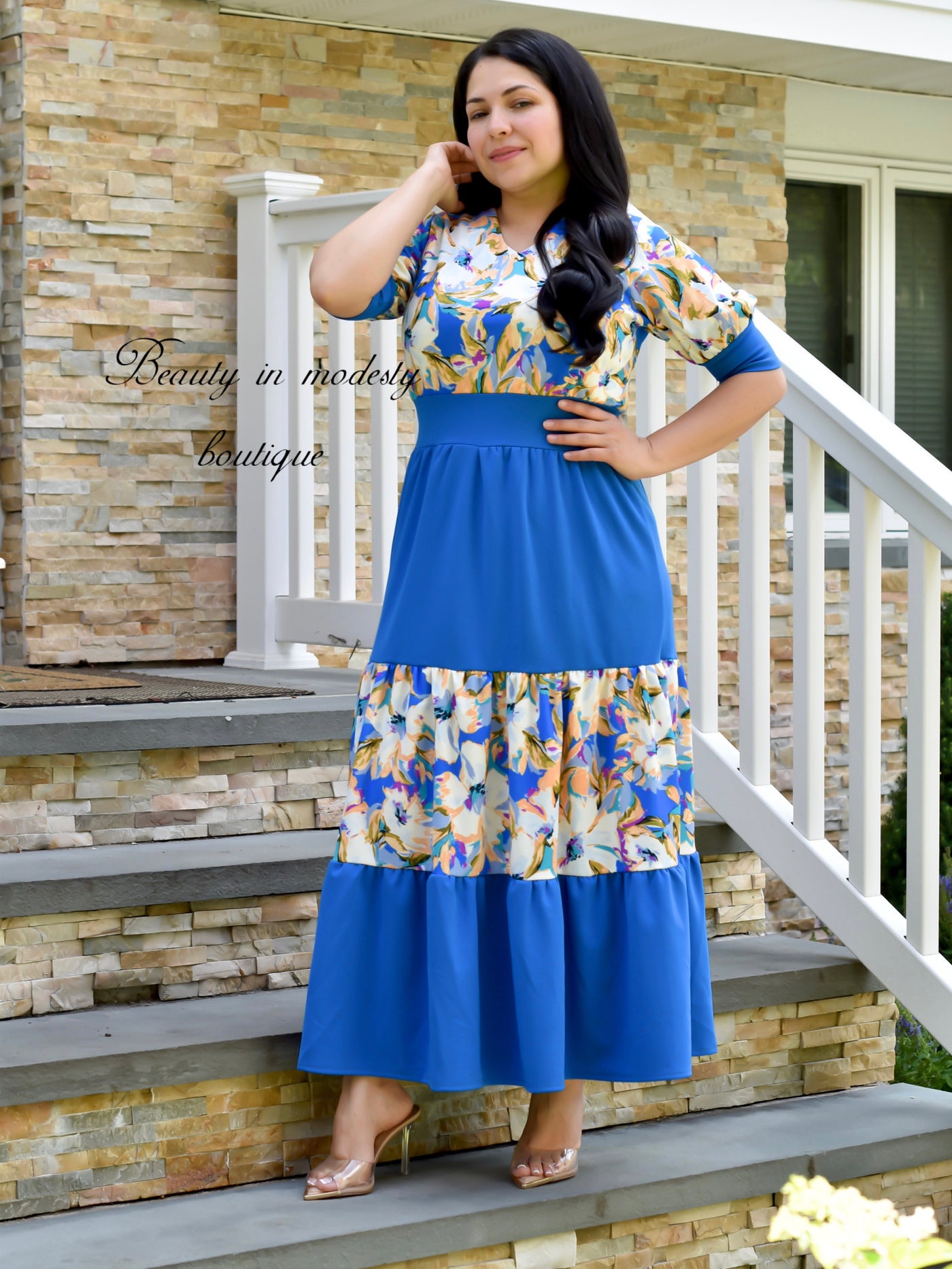 Kensy Blue Midi Dress