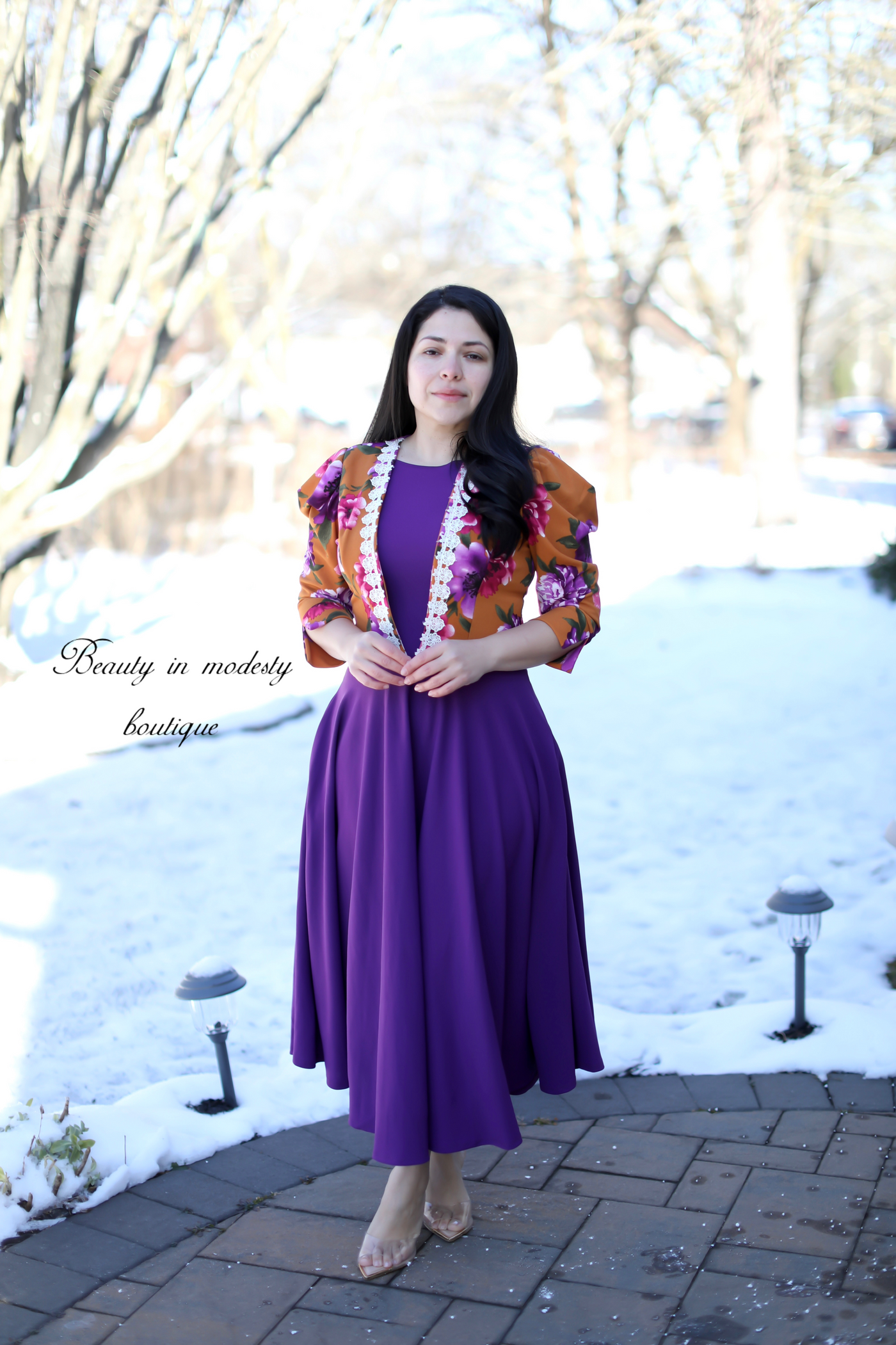 Davinia Mustard / Purple Maxi Dress