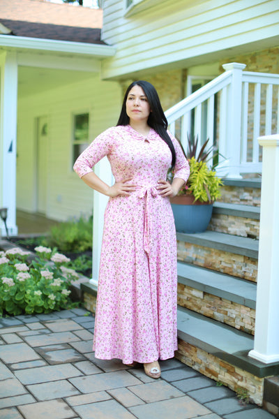 Soft Mini Flowers Maxi Dress