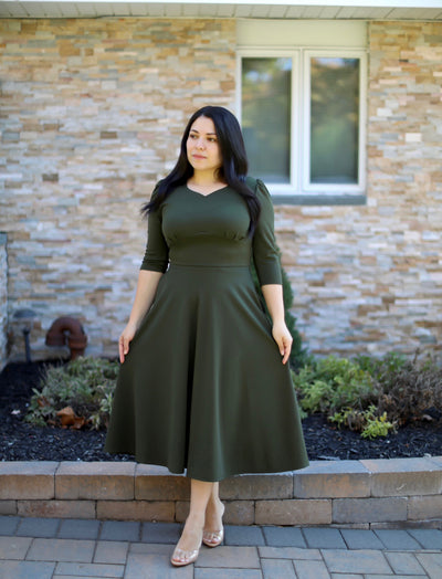 Emmie Olive Midi Dress