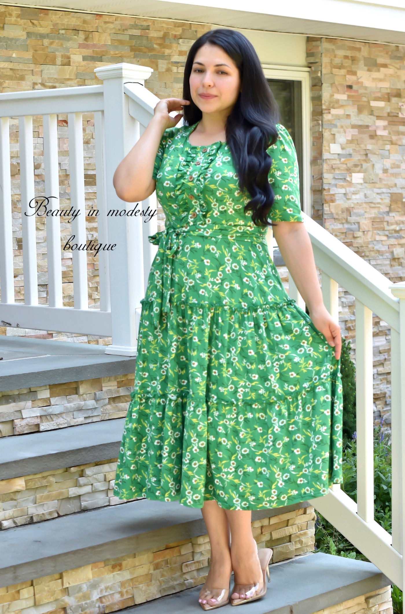 Esperanza Green Midi Dress
