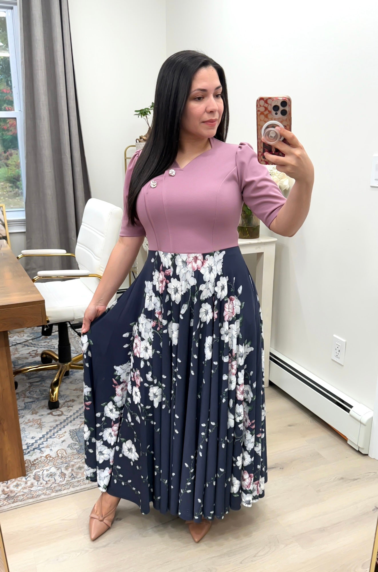 Karen Mauve Floral Maxi Dress