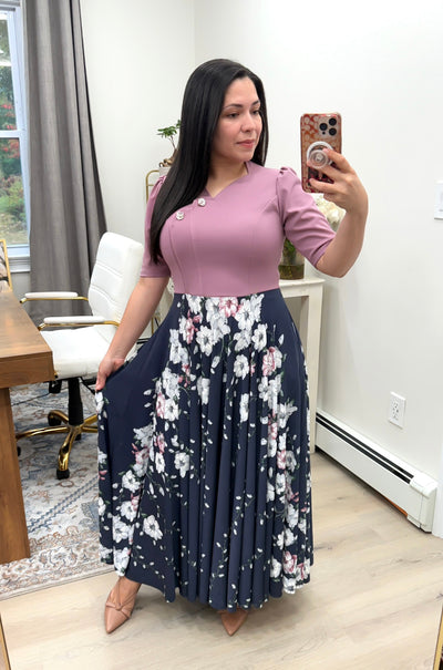 Karen Mauve Floral Maxi Dress