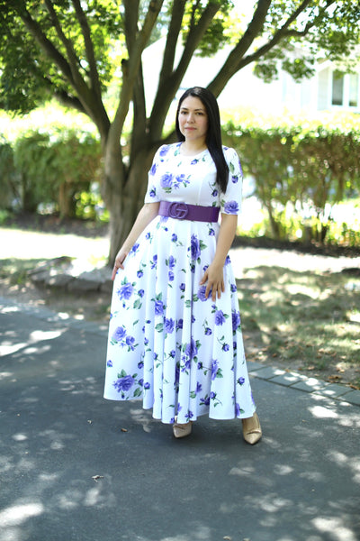 Catalina Purple Roses Maxi Dress
