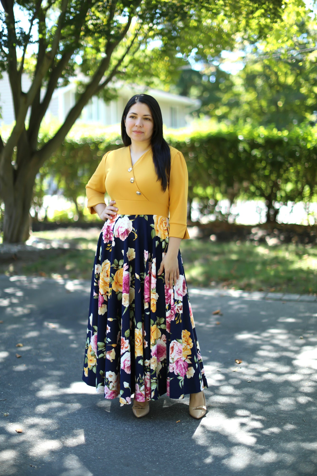 Elaine Mustard Maxi Dress
