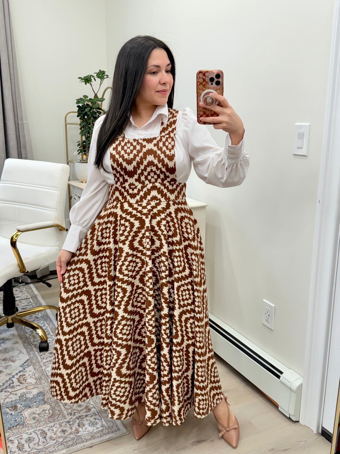 Beige Cream Overall Maxi Dress