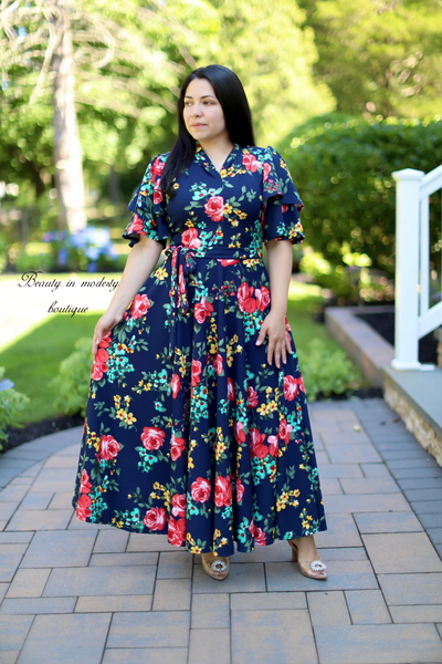 Arlet Navy Floral Maxi Dress