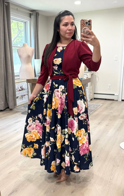 Merlyn Burgundy Floral Maxi Dress