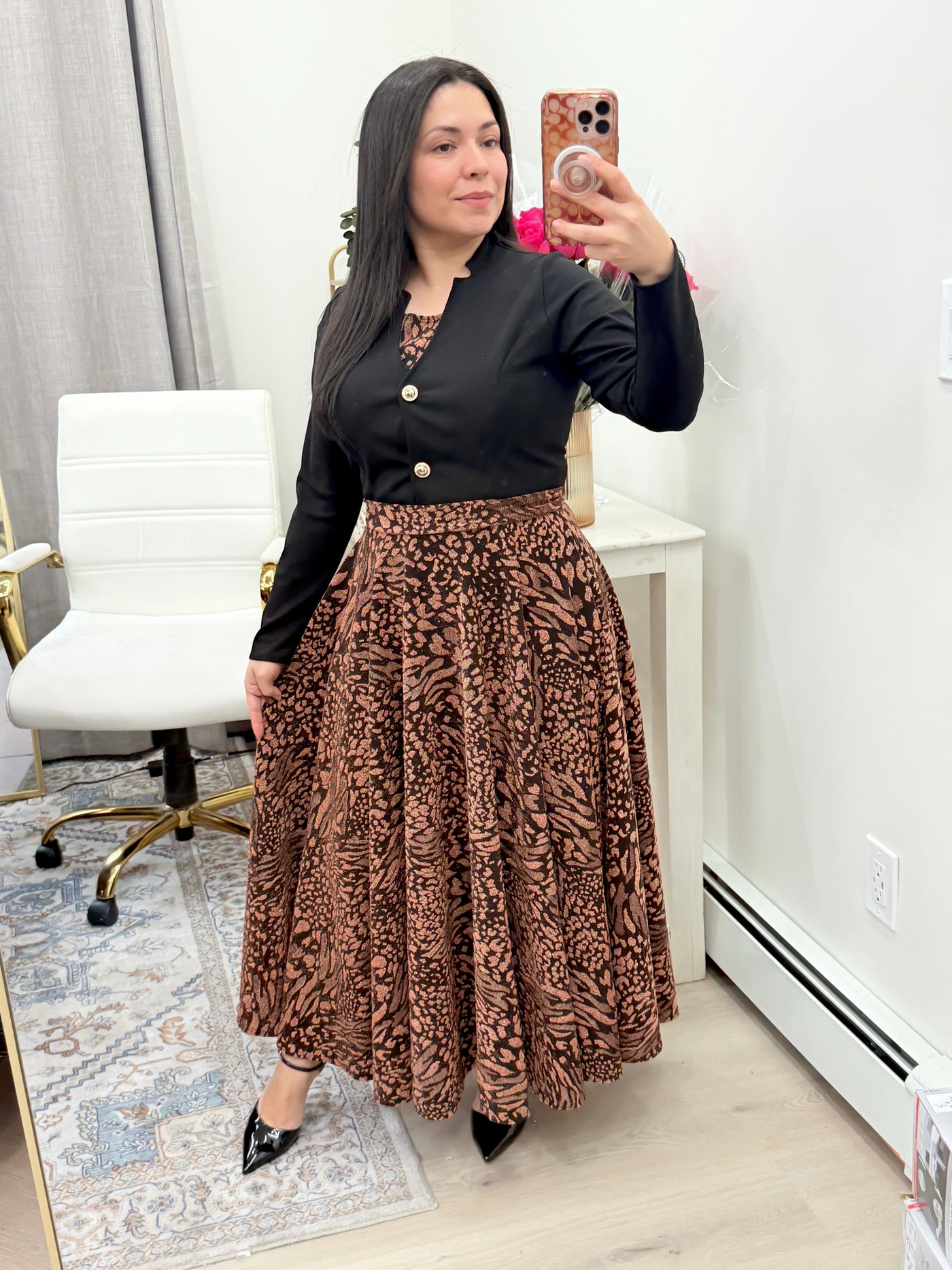 Bronze Black Maxi Dress