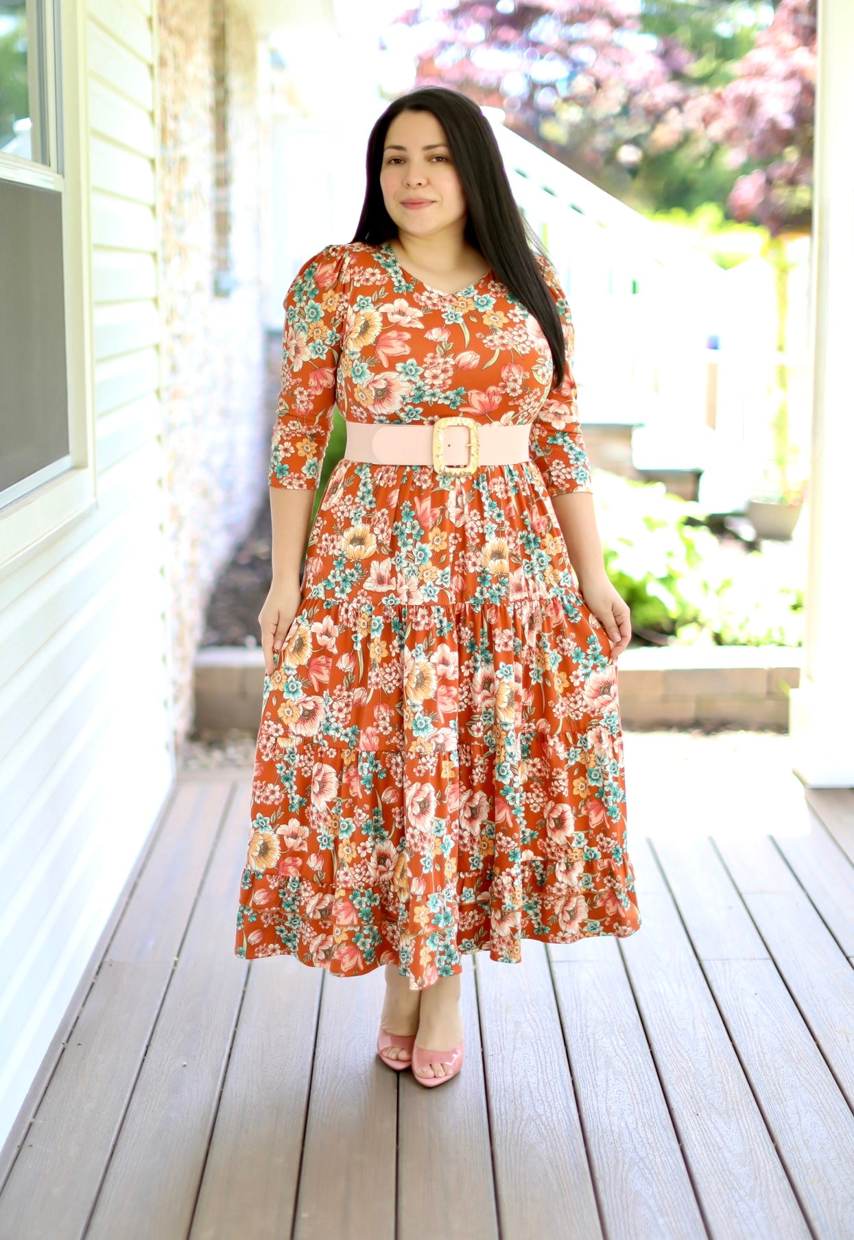 rust floral maxi dress Soft Rust Floral Maxi Dress – Beauty In Modesty Boutique