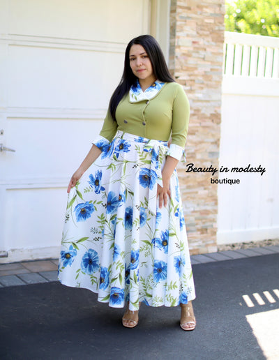 Olivia Green Floral Maxi Dress