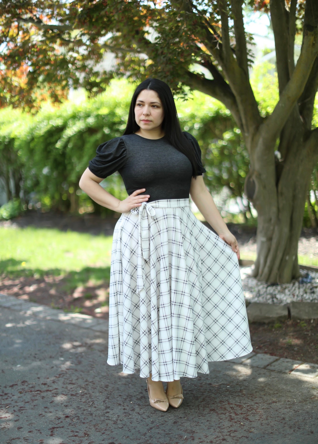 Litzy Black Denim Midi Dress