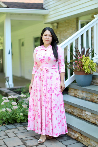 Soft Roses Maxi Dress