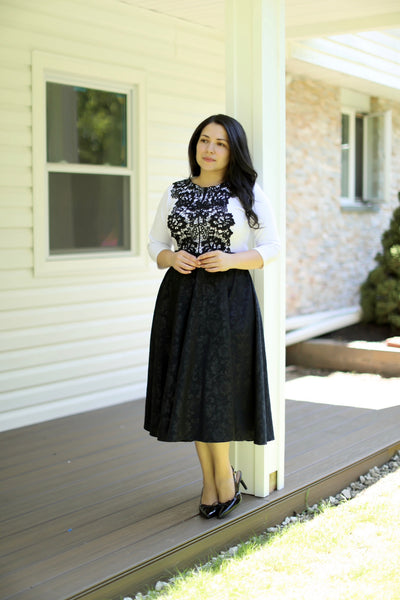 Black Lace Midi Dress