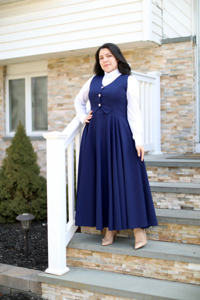 Navy Jumper Vest  Dress