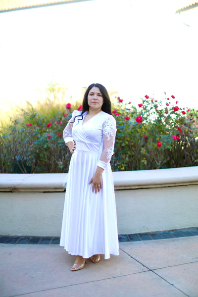 Sofia Lace White Maxi Dress