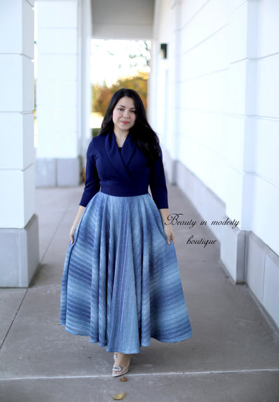 Abigail Navy Holiday Maxi Dress