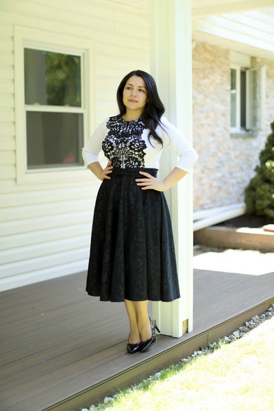 Black Lace Midi Dress