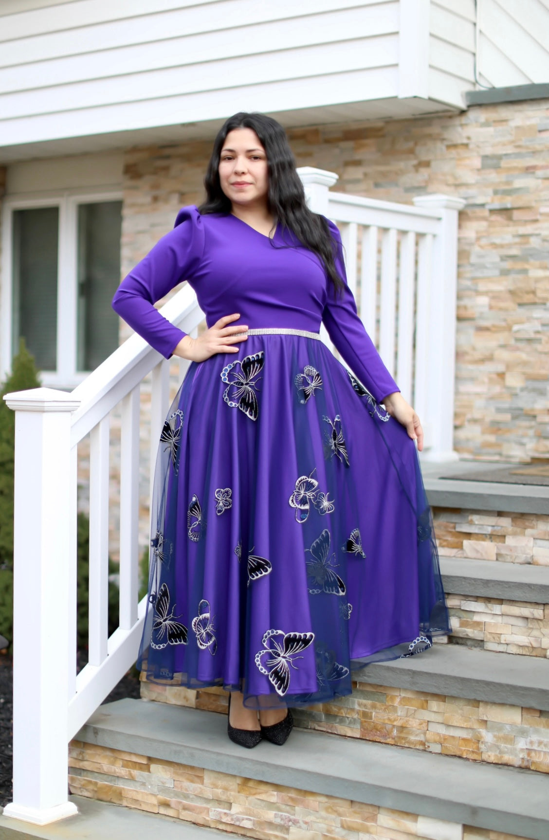 Purple Tulle Maxi Dress