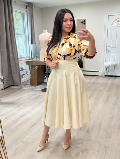Cream Midi Skirt