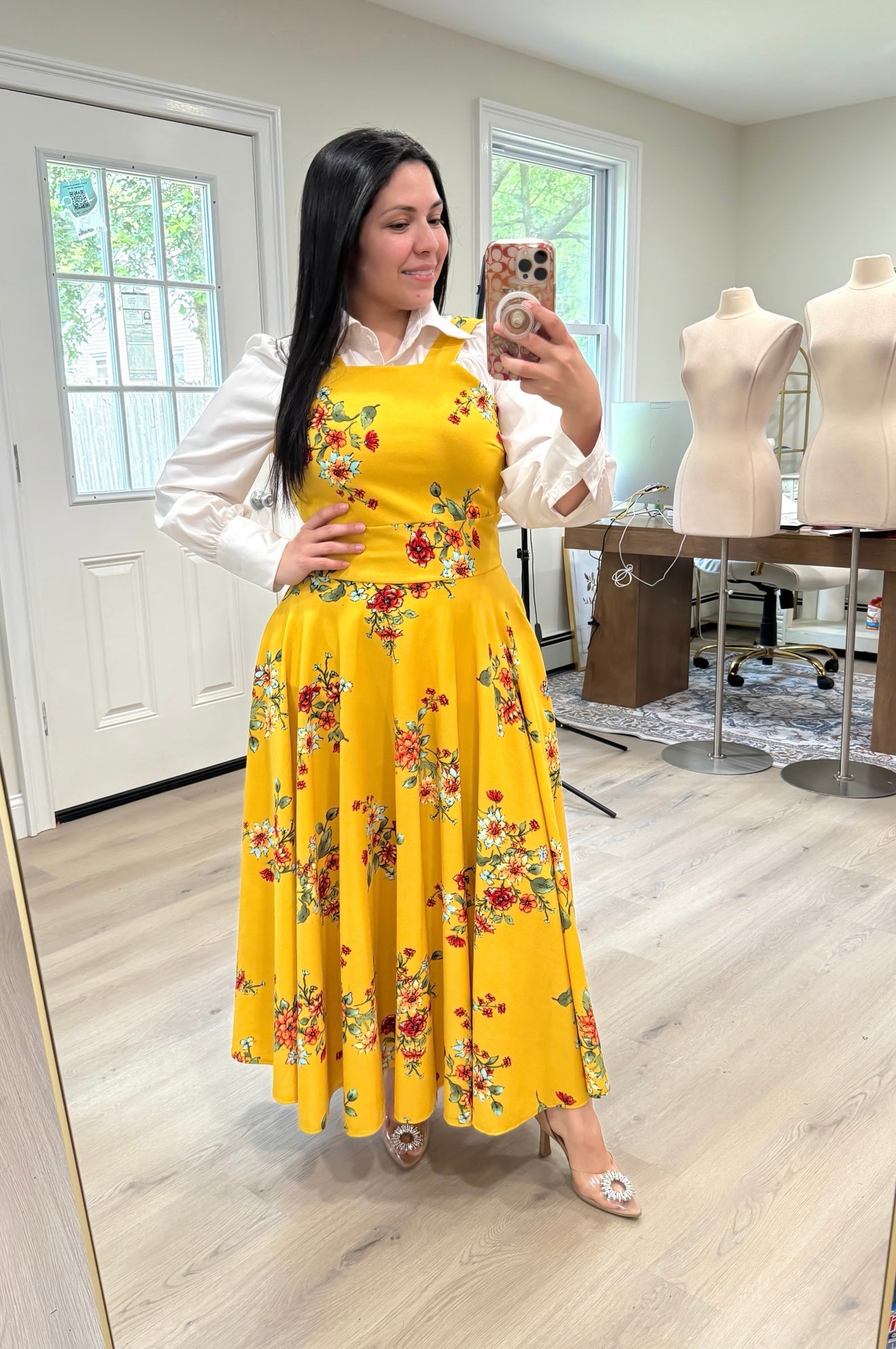 Yellow Floral Jumper Maxi Dress