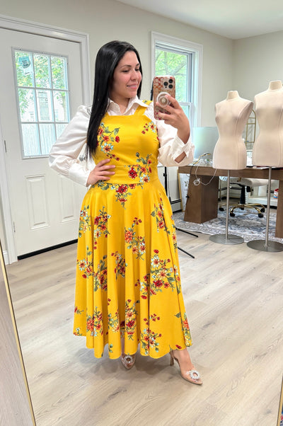 Yellow Floral Jumper Maxi Dress