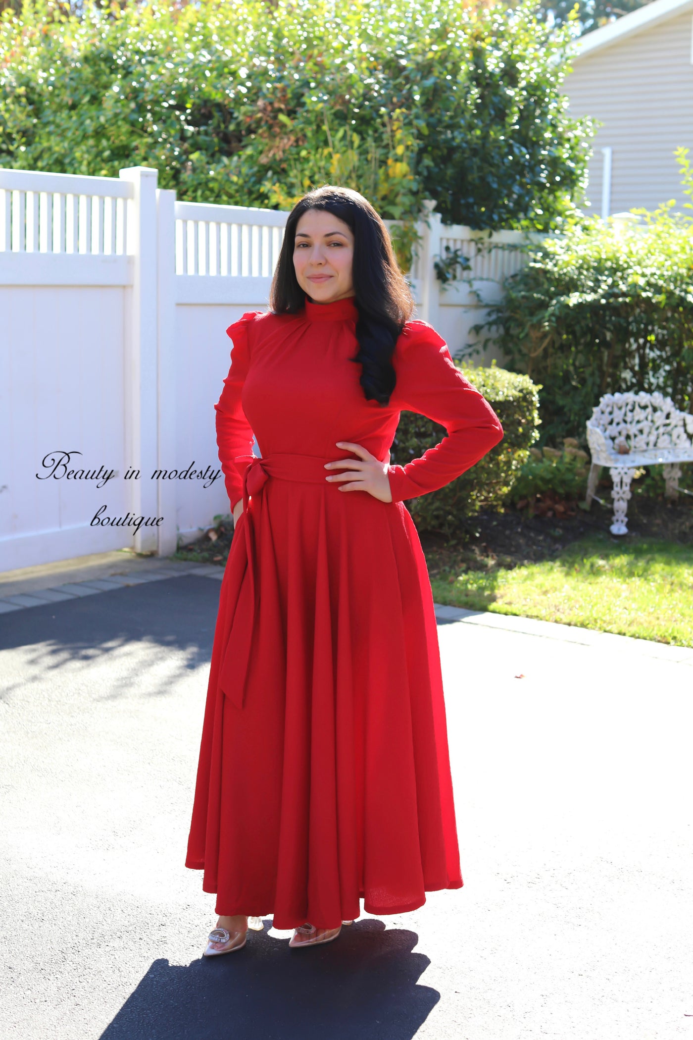 Royal Style Red Maxi Dress