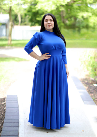 royal blue maxi dress long sleeve Emerita Royal Blue Maxi Dress – Beauty In Modesty Boutique