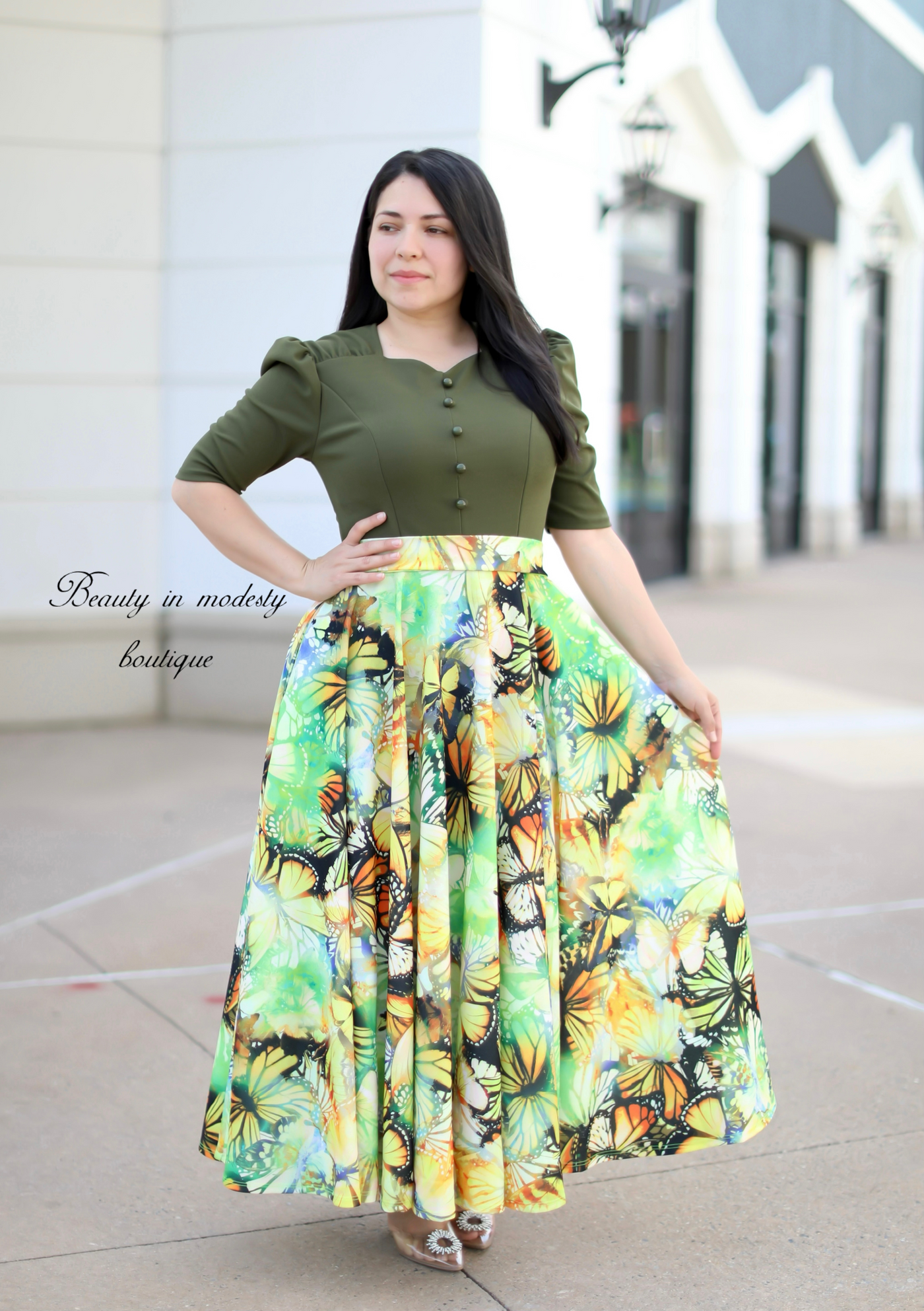 Zamaria Olive Maxi Dress