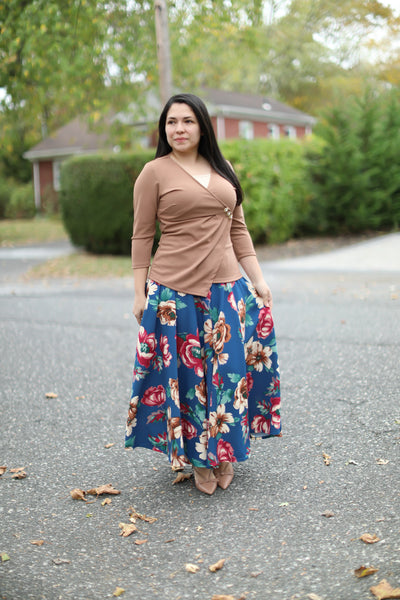 Royal Floral Maxi Skirt