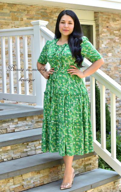 Esperanza Green Midi Dress