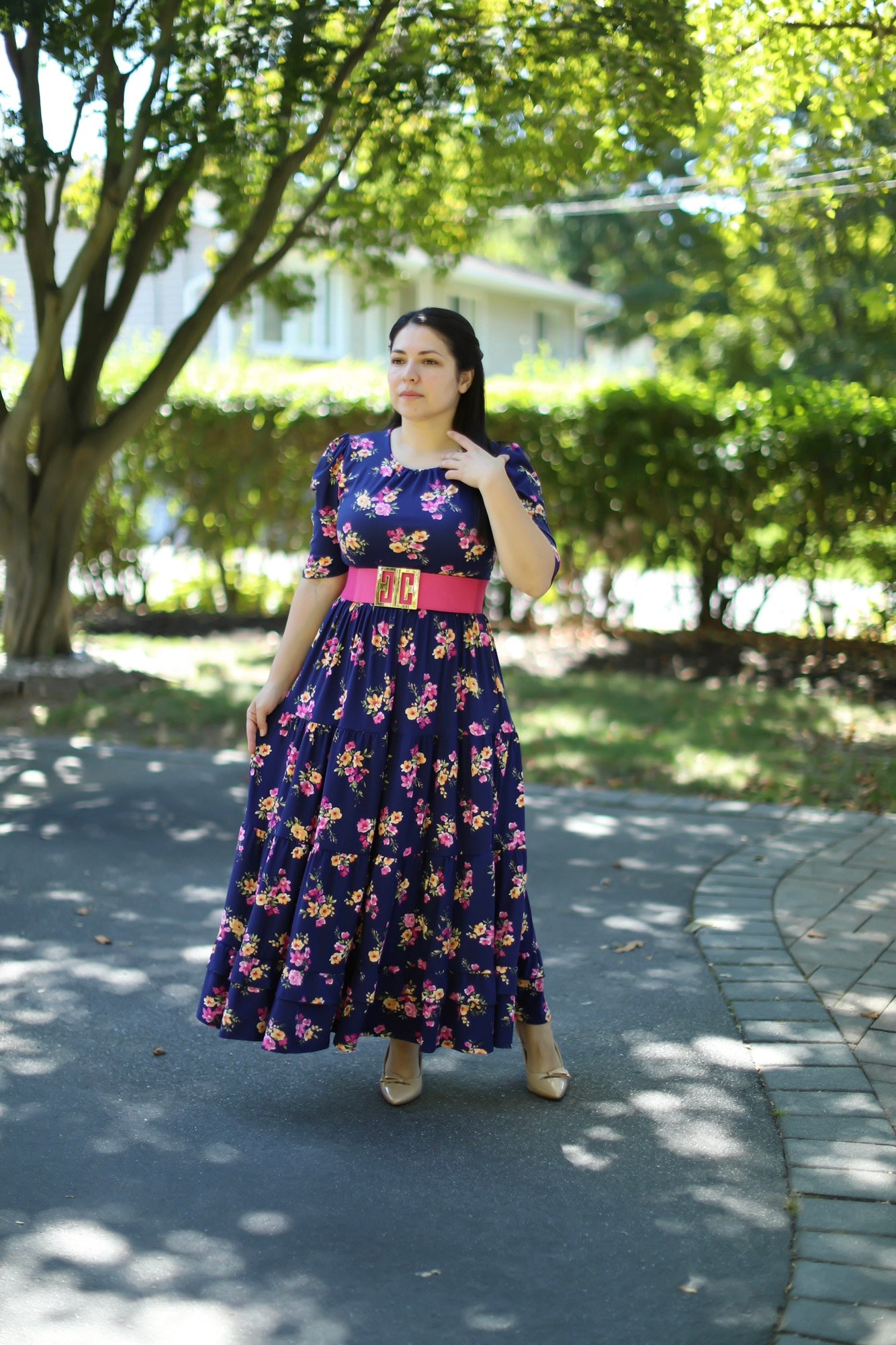 Navy Floral Maxi Dress