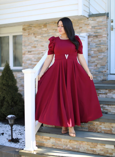 Sheika Burgundy Maxi Dress