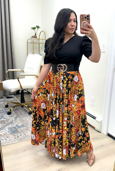Ivanka Black Floral Maxi Dress