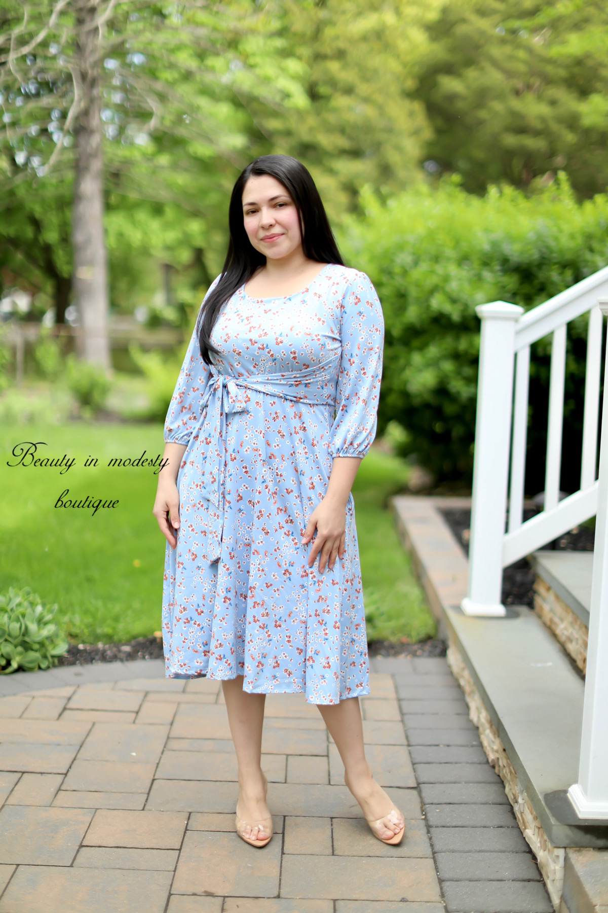 Zaira Celeste Floral Midi Dress