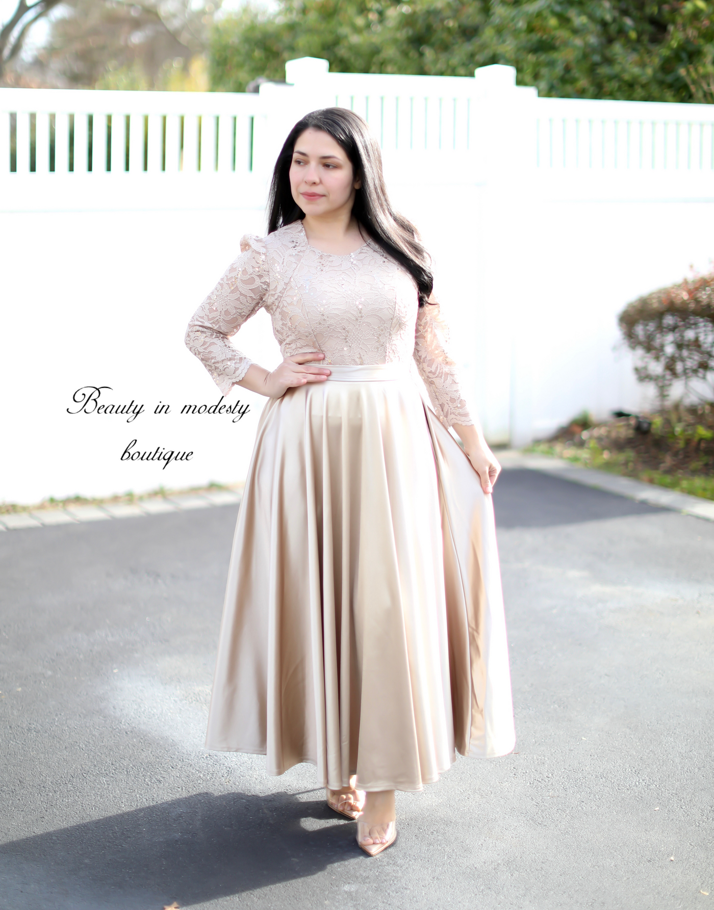 Champagne Anniversary Satin Maxi Dress