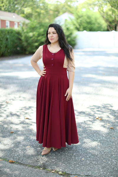 Zoe Burgundy jumper Maxi Dress