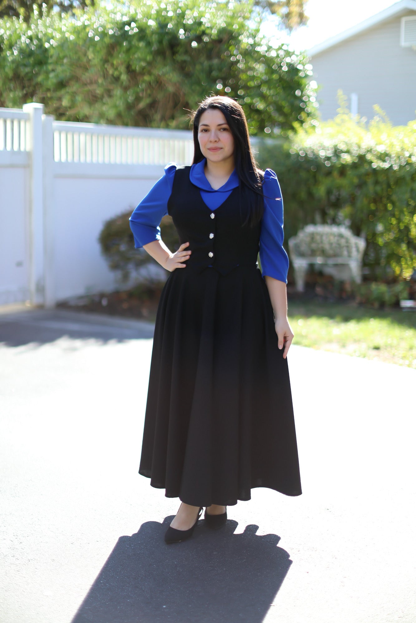 Blue Black Overall Maxi Dress