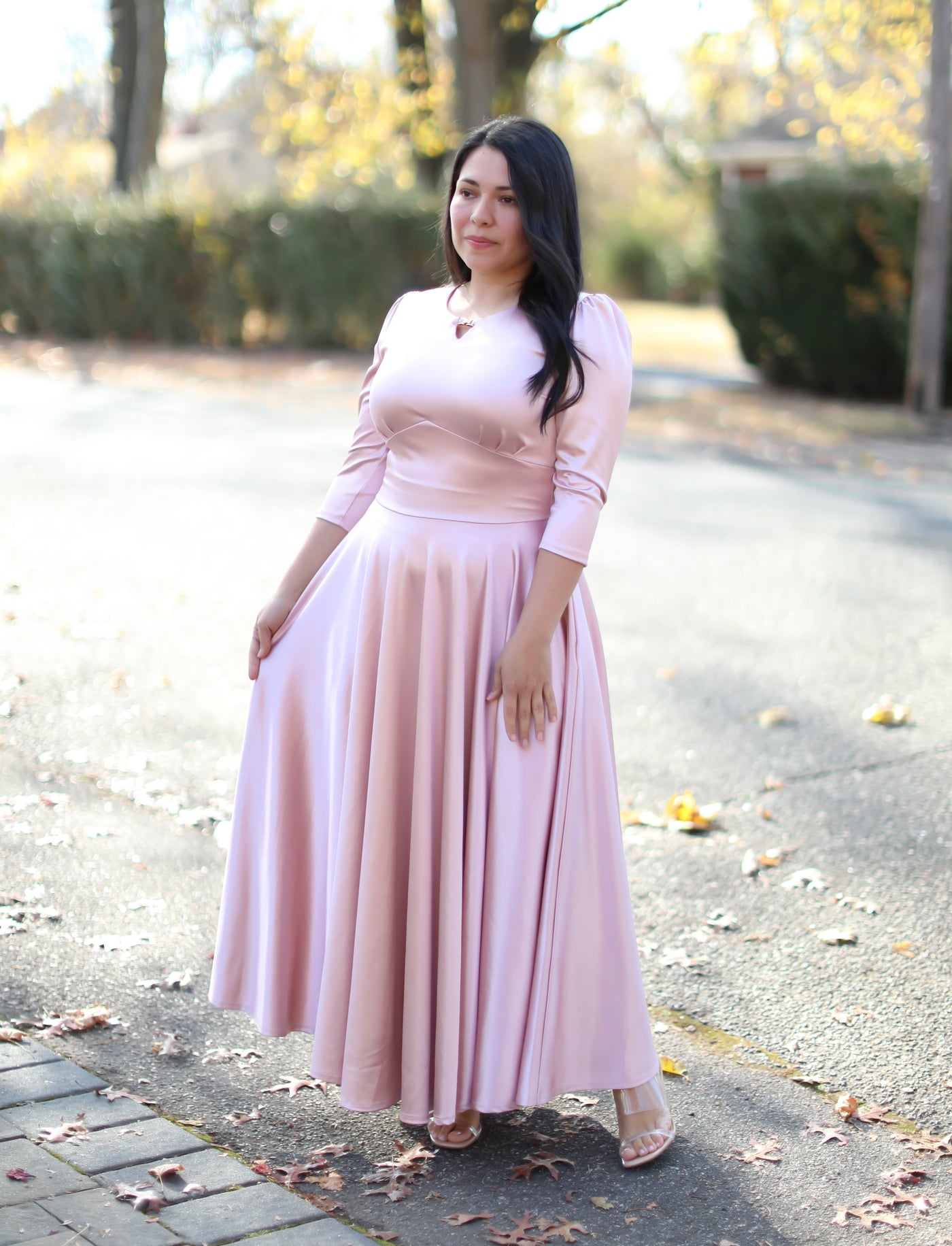 Nora Rosita Satin Maxi Dress