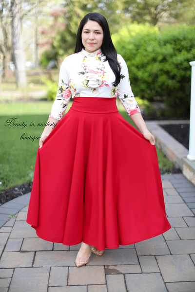 Red Maxi Skirt