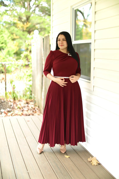 Beautiful Vine Pleated Maxi Dress