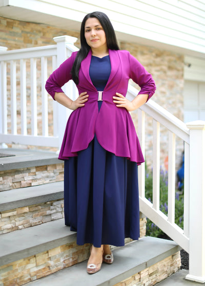 Purple High - Low Blazer