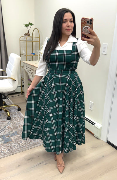 Green White Overall Maxi Dress