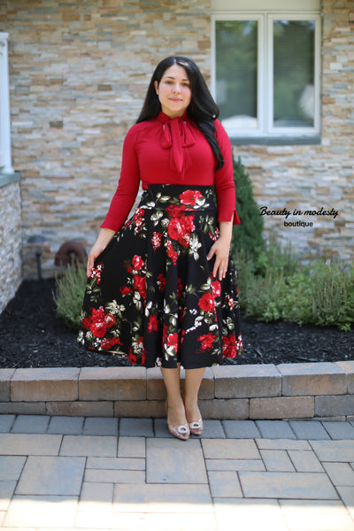 Red Bow Stretchy Top
